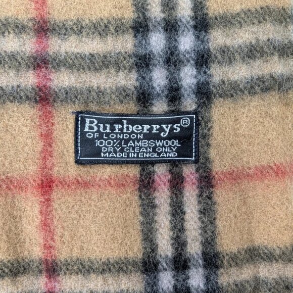 Burberry Designer Check Scarf Beige Lambswool – Unisex – Pre-Loved– Premium Wrap - Picture 2 of 7